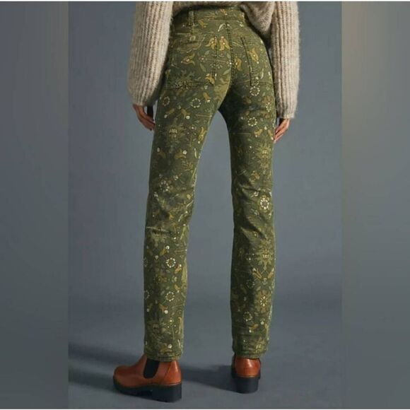 Anthropologie The Wanderer Green Floral Pants Size 26 - Picture 2 of 8